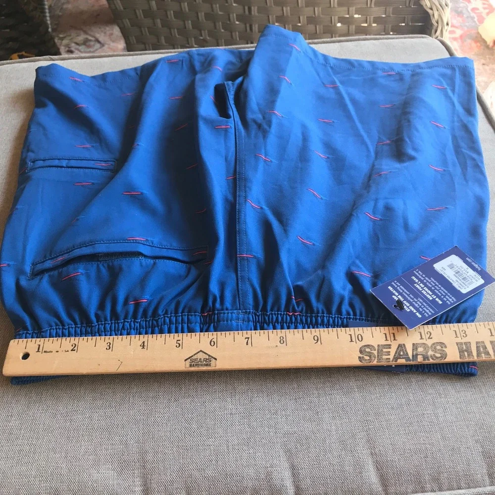 Huk Mens Charter‎ Volley Shorts Blue Boat Print Fishing Swim Trunks Small